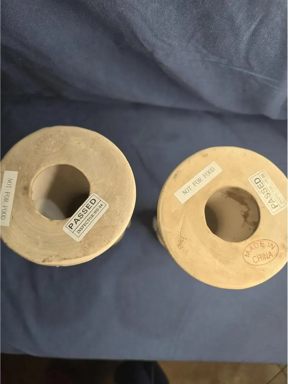 Pair of Vintage Ceramic Candle Holders with Floral Design